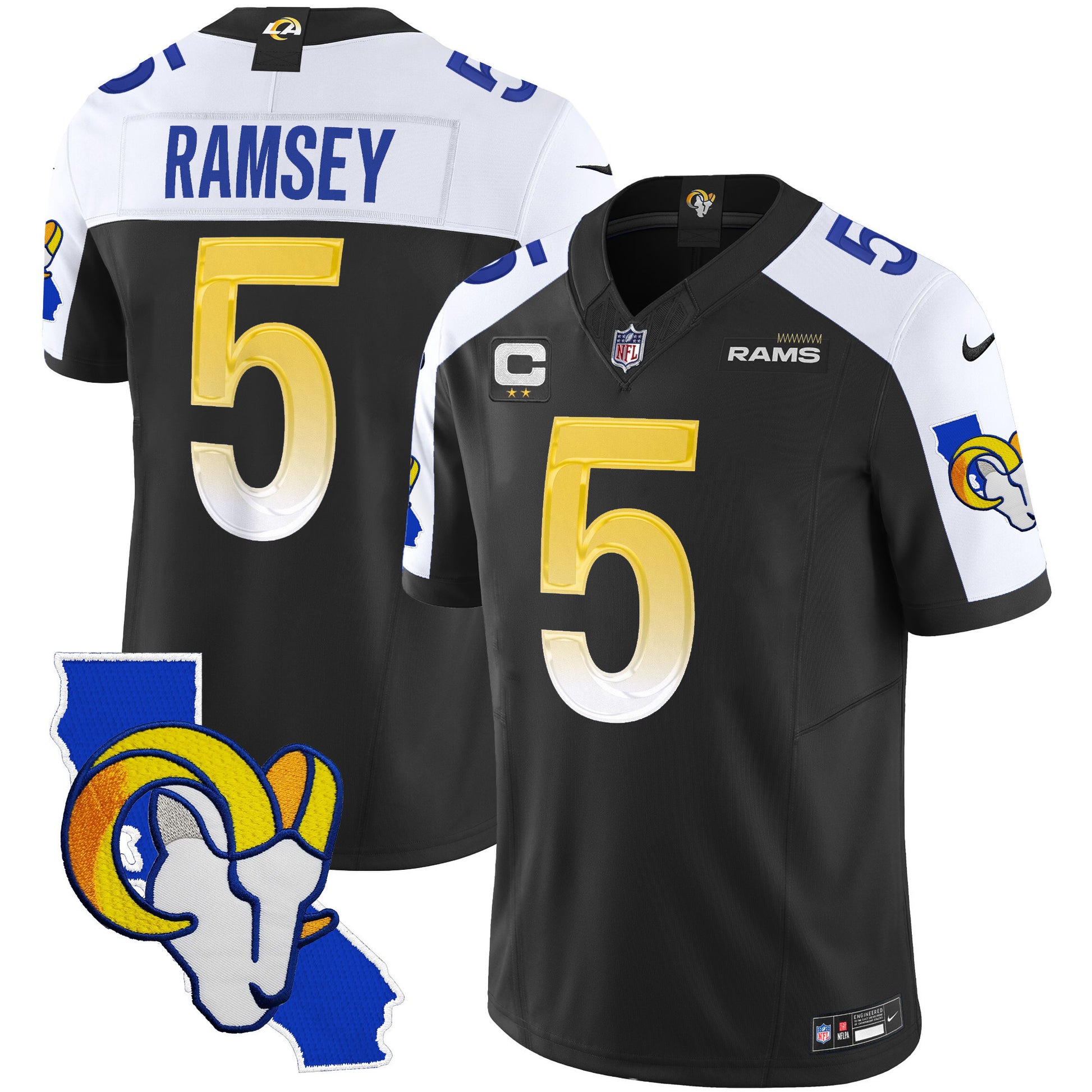 Men's Rams California Patch Vapor Limited Jersey - All Stitched