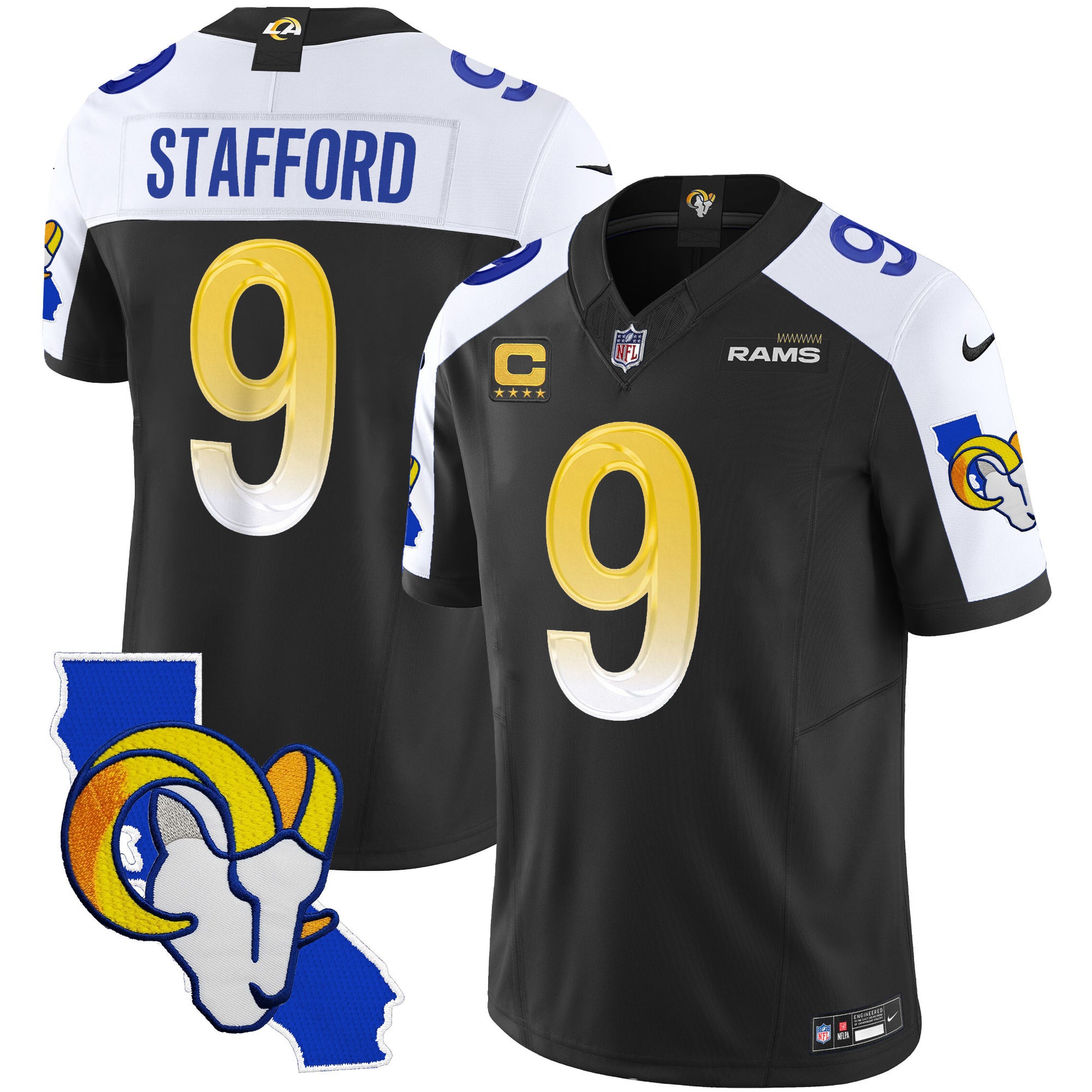 Men's Rams California Patch Vapor Limited Jersey - All Stitched