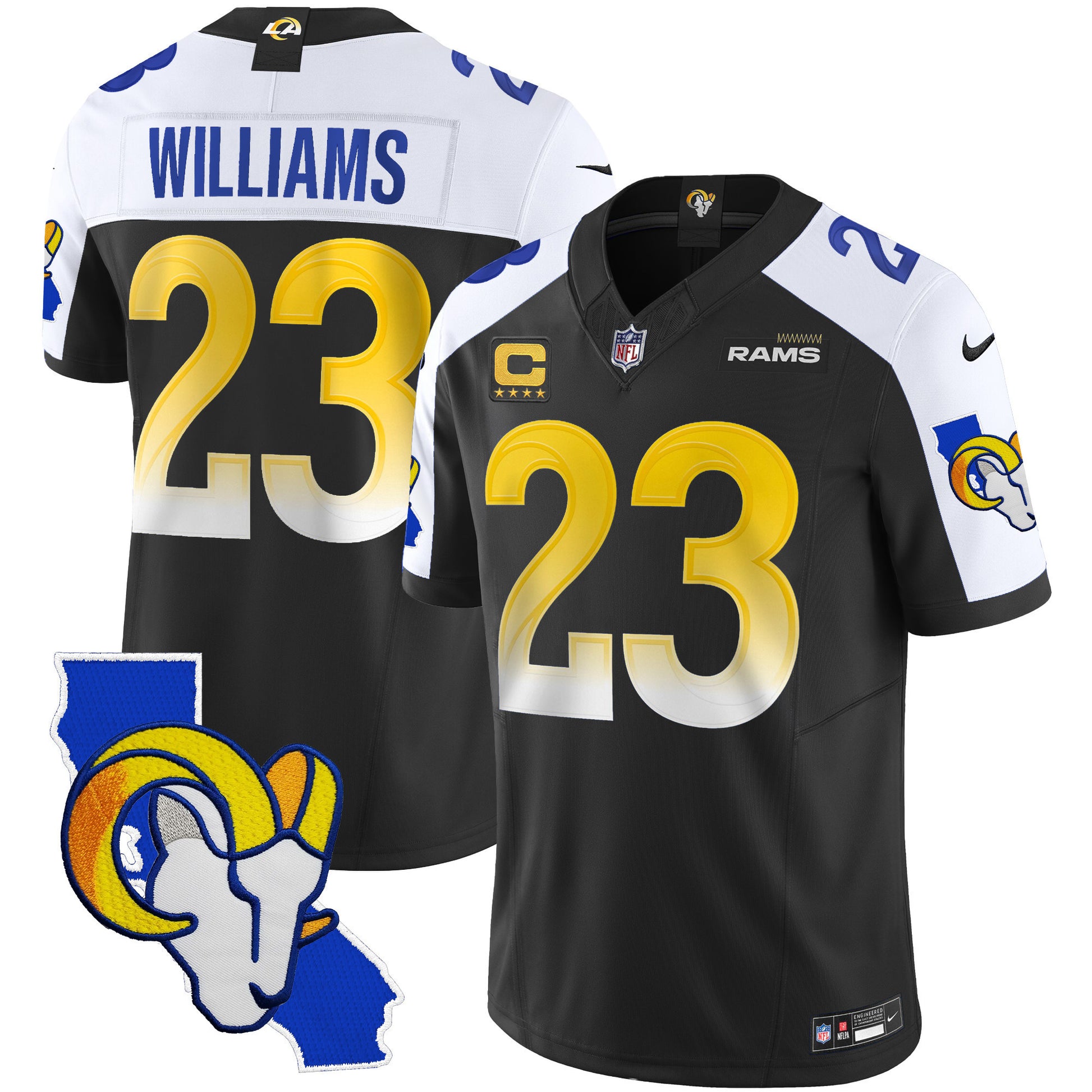 Men's Rams California Patch Vapor Limited Jersey - All Stitched