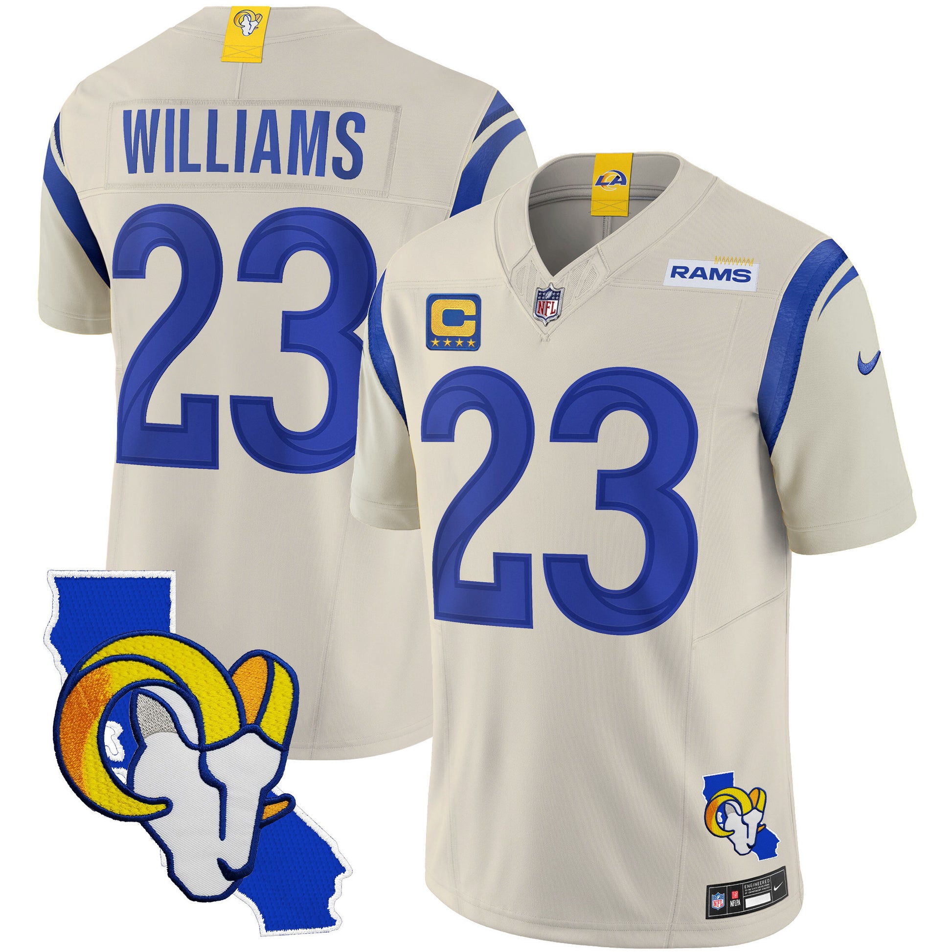 Men's Rams California Patch Vapor Limited Jersey - All Stitched