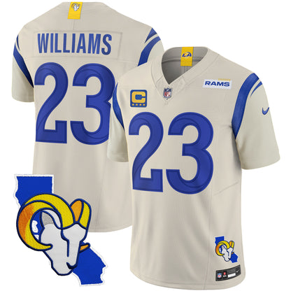 Men's Rams California Patch Vapor Limited Jersey - All Stitched