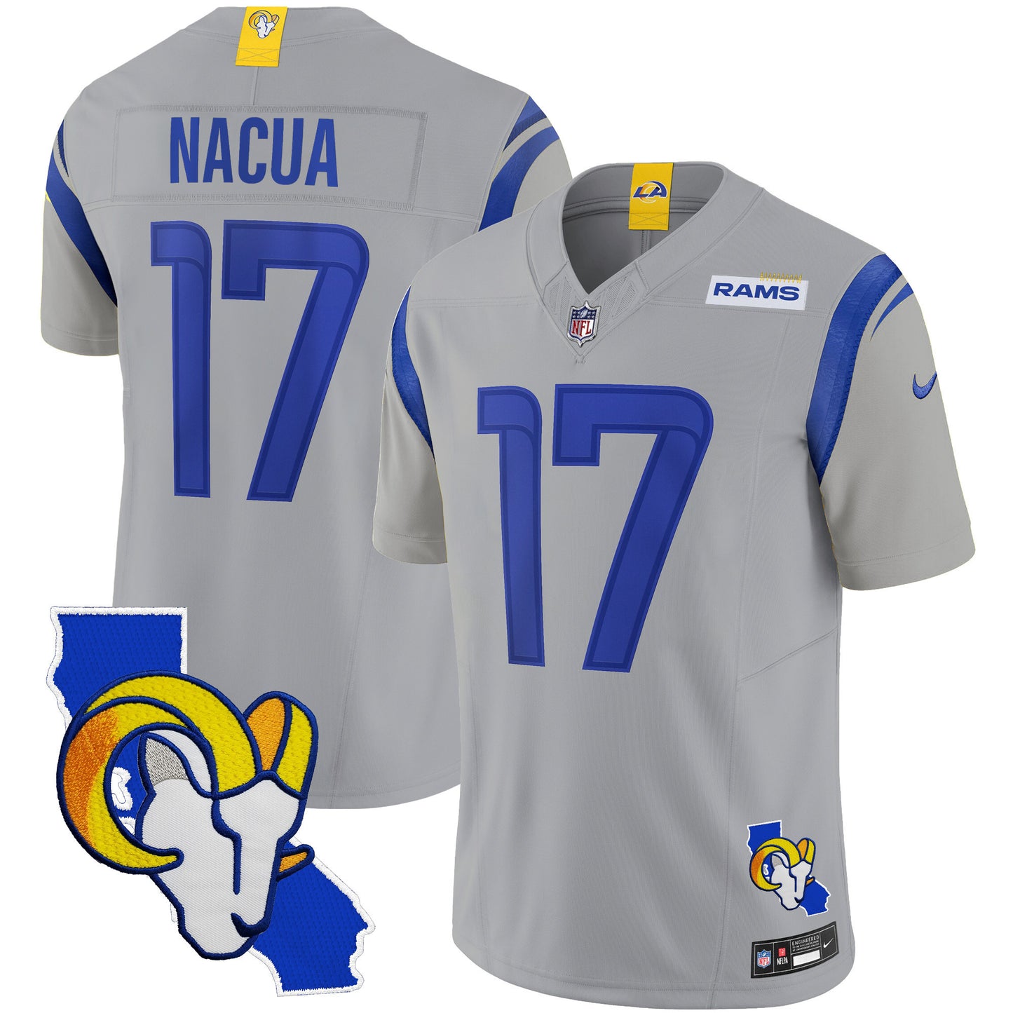 Men's Rams California Patch Vapor Limited Jersey - All Stitched