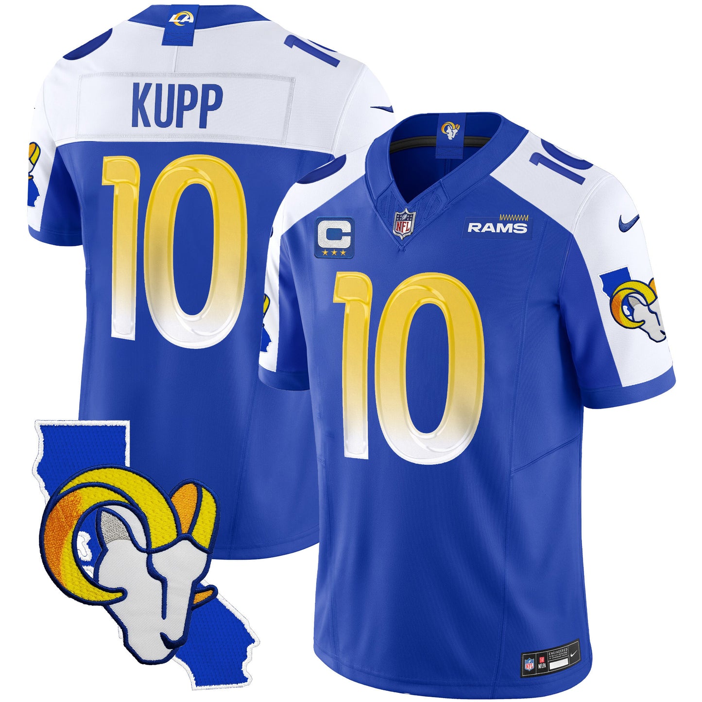Men's Rams California Patch Vapor Limited Jersey - All Stitched