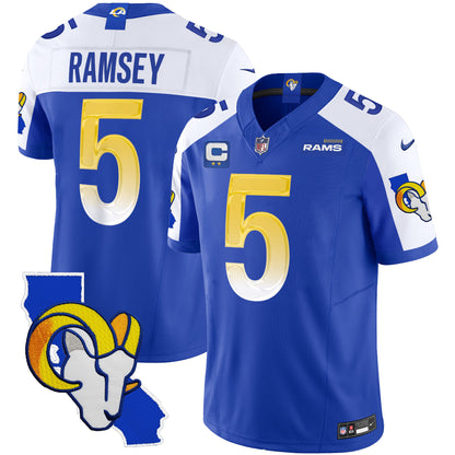 Men's Rams California Patch Vapor Limited Jersey - All Stitched