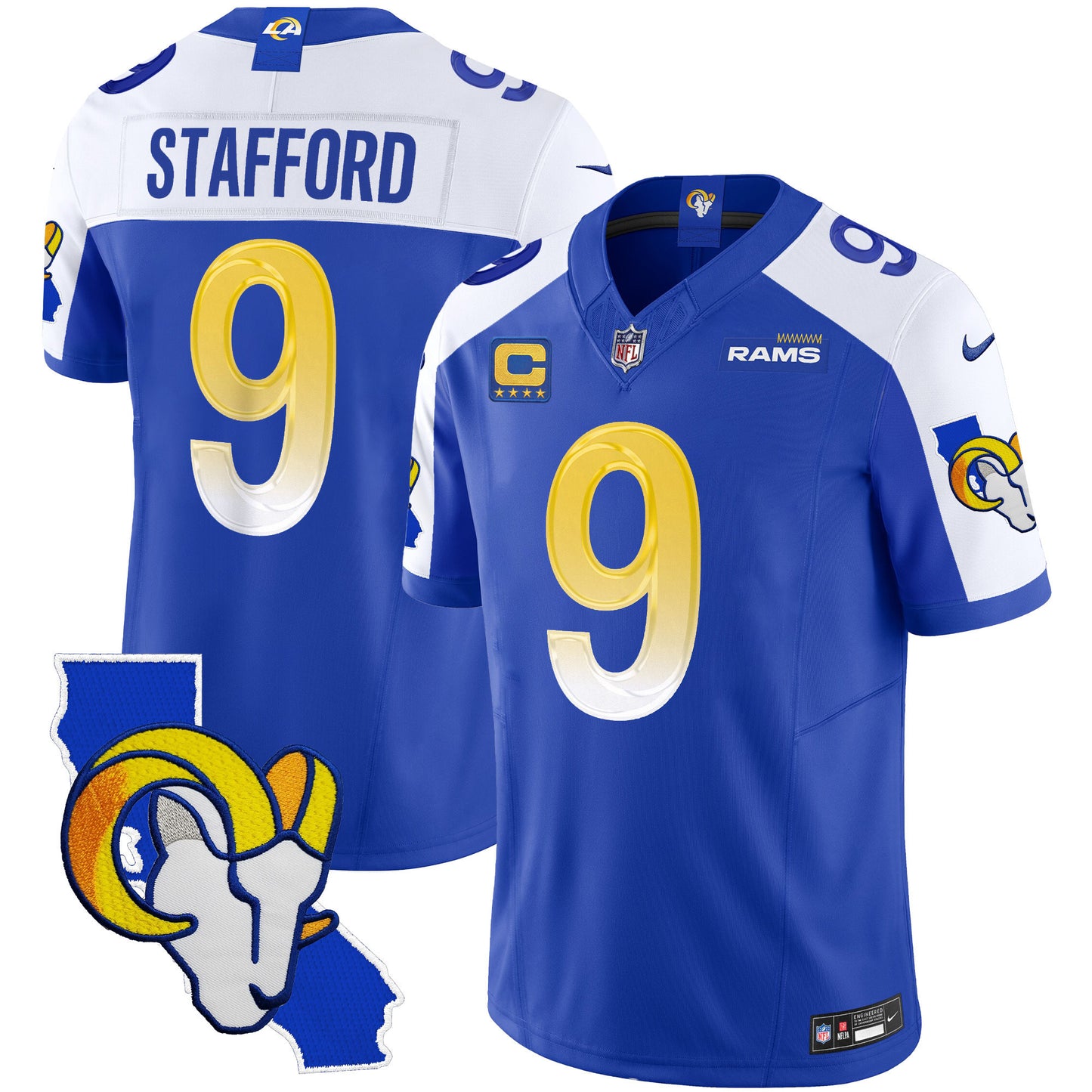 Men's Rams California Patch Vapor Limited Jersey - All Stitched