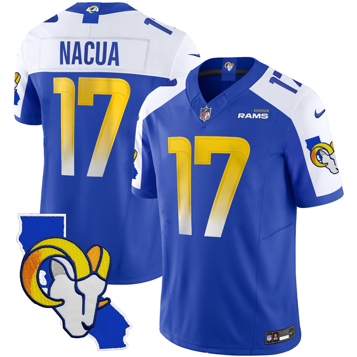 Men's Rams California Patch Vapor Limited Jersey - All Stitched