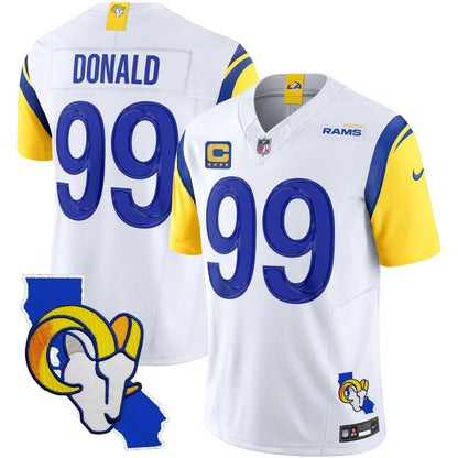 Men's Rams California Patch Vapor Limited Jersey - All Stitched