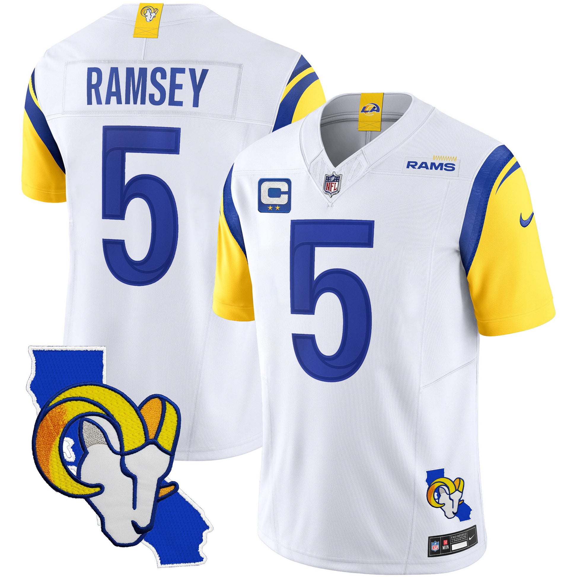 Men's Rams California Patch Vapor Limited Jersey - All Stitched