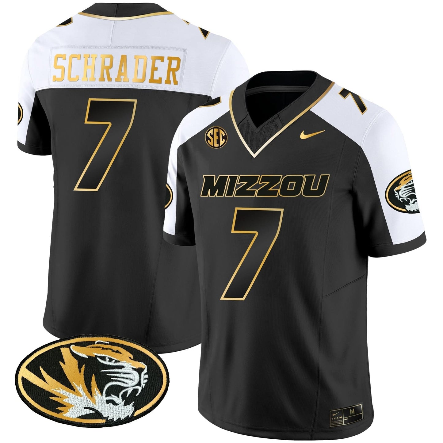 Missouri Tigers Gold Vapor Jersey - All Stitched
