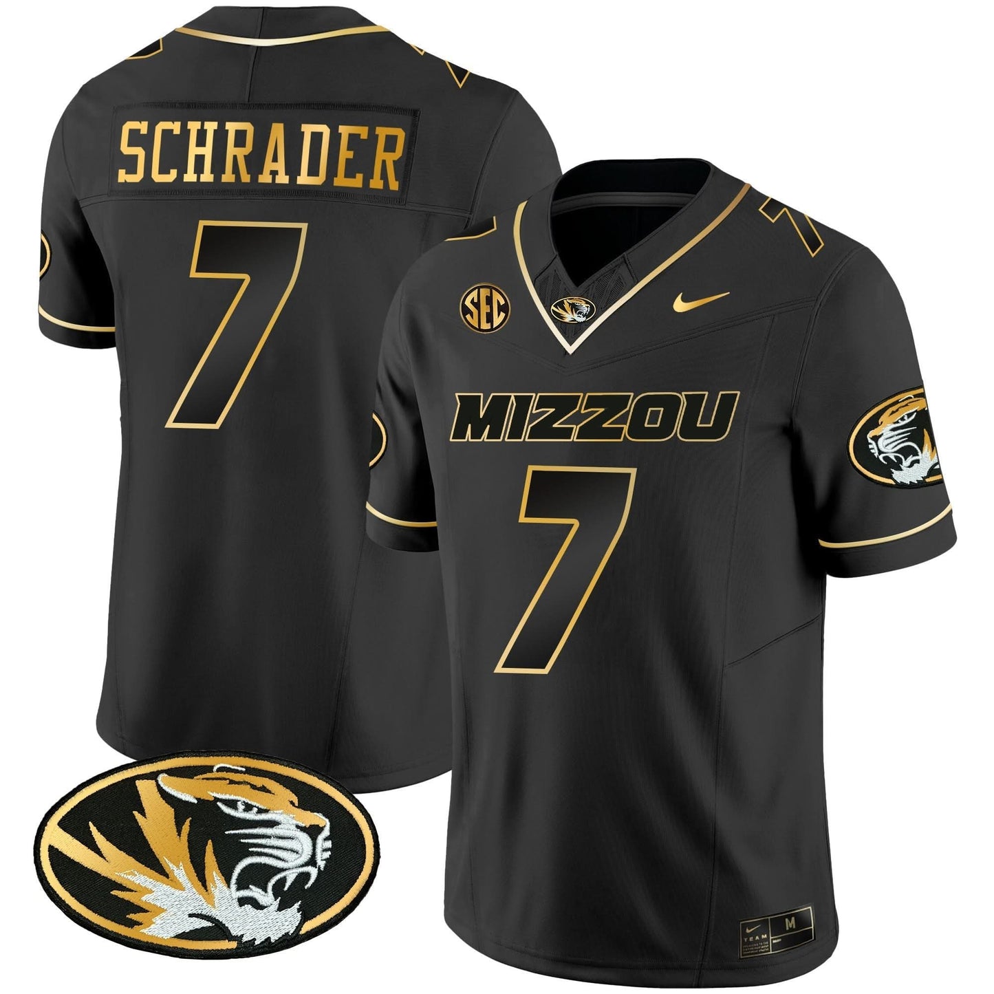 Missouri Tigers Gold Vapor Jersey - All Stitched