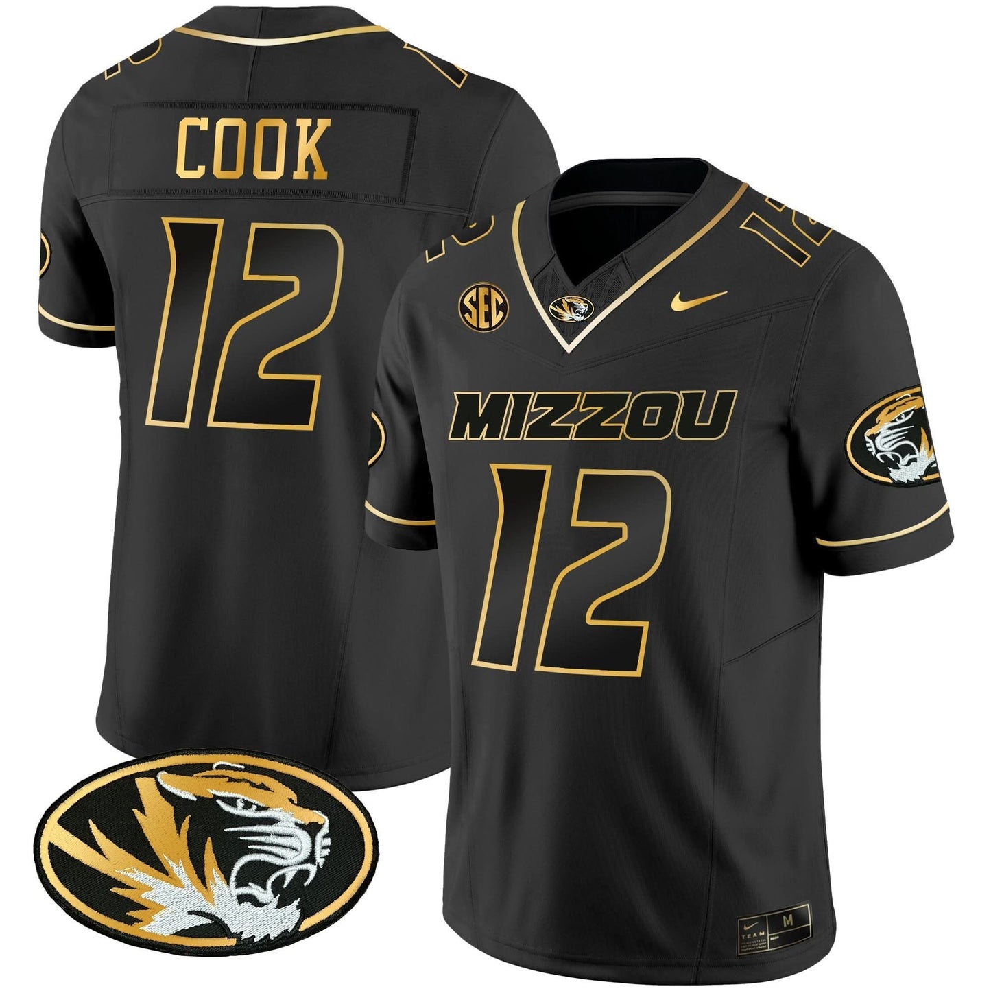 Missouri Tigers Gold Vapor Jersey - All Stitched