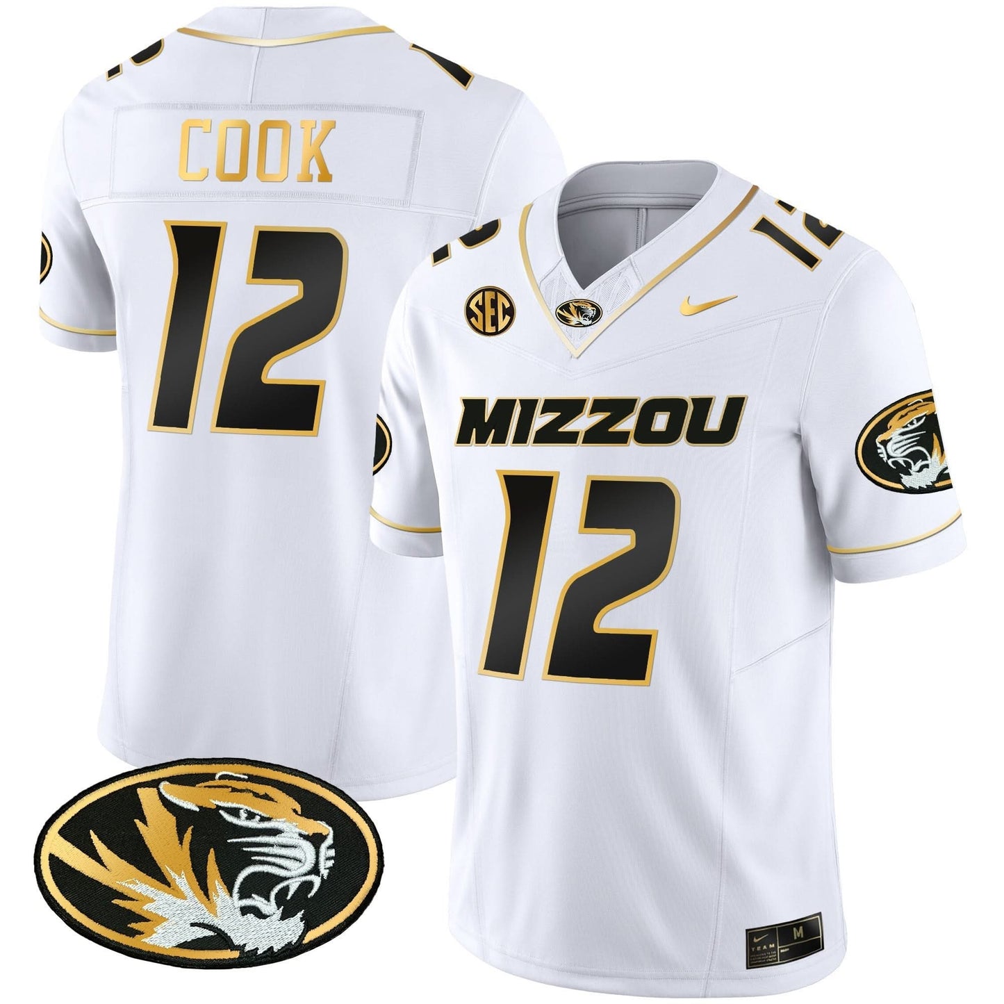 Missouri Tigers Gold Vapor Jersey - All Stitched