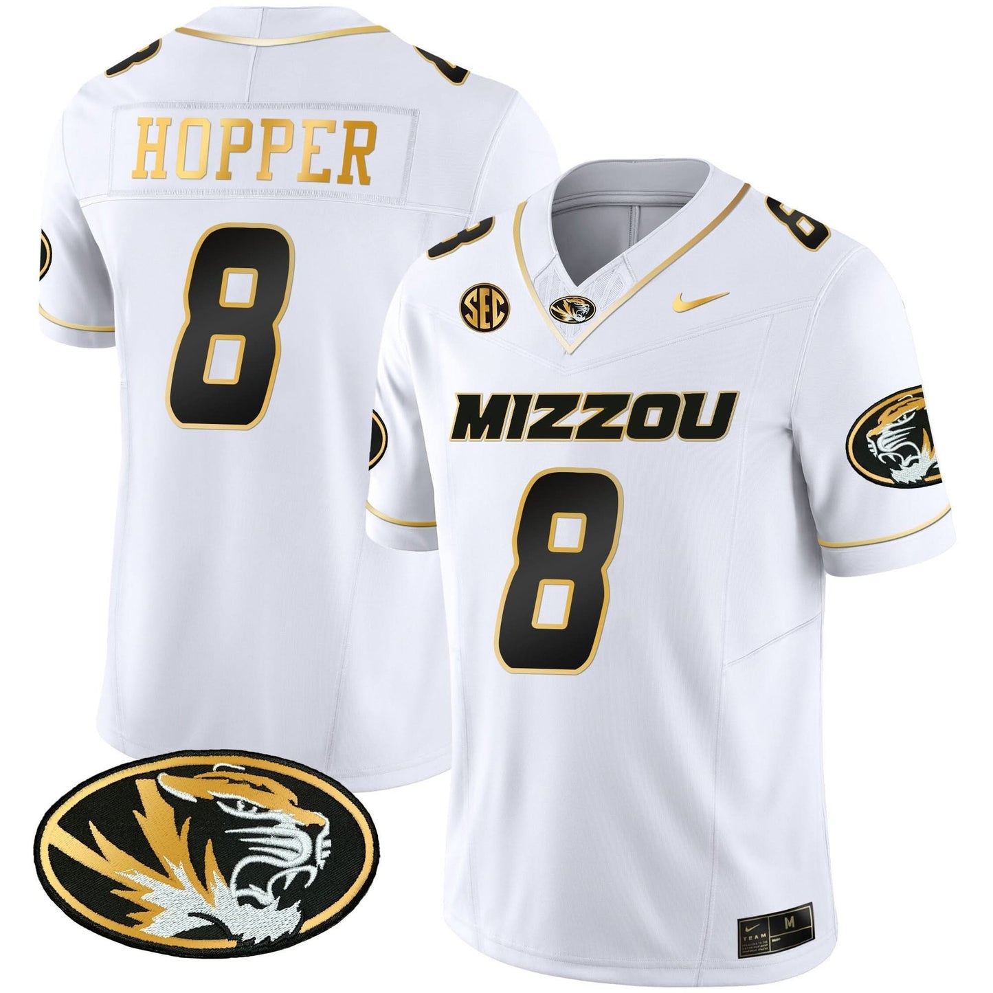 Missouri Tigers Gold Vapor Jersey - All Stitched