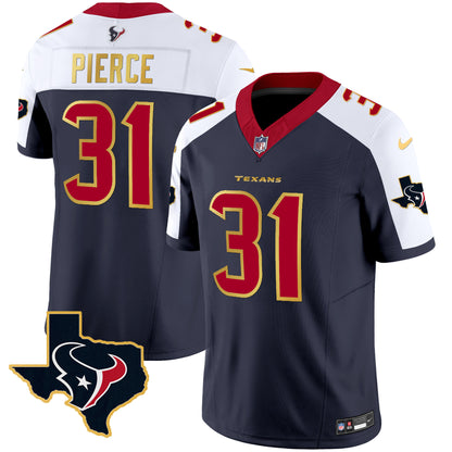 Men's Houston Texans Gold Trim Vapor Jersey - All Stitched