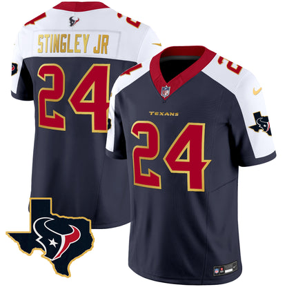 Men's Houston Texans Gold Trim Vapor Jersey - All Stitched