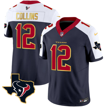 Men's Houston Texans Gold Trim Vapor Jersey - All Stitched