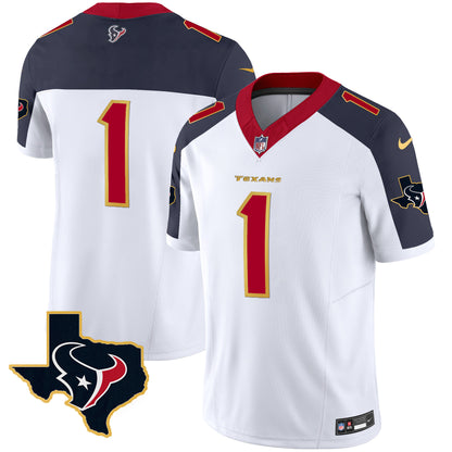 Men's Houston Texans Gold Trim Vapor Jersey - All Stitched