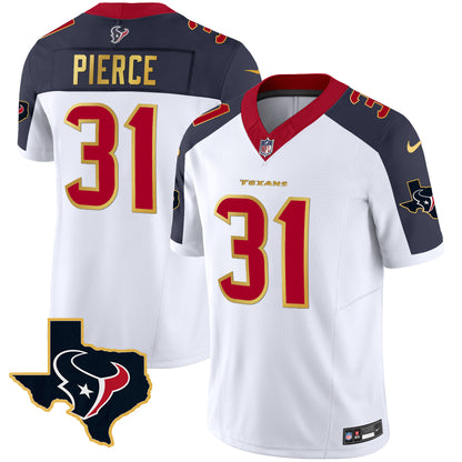 Men's Houston Texans Gold Trim Vapor Jersey - All Stitched