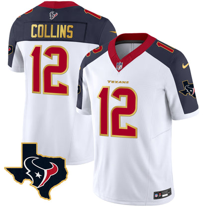 Men's Houston Texans Gold Trim Vapor Jersey - All Stitched