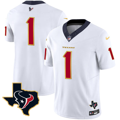 Men's Houston Texans Gold Trim Vapor Jersey - All Stitched