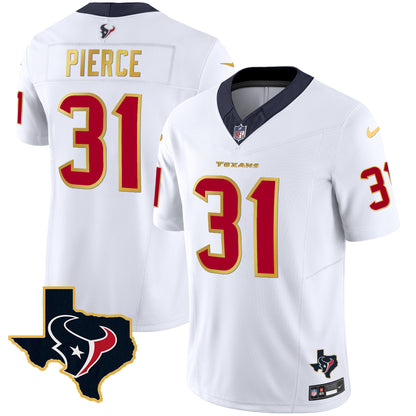 Men's Houston Texans Gold Trim Vapor Jersey - All Stitched