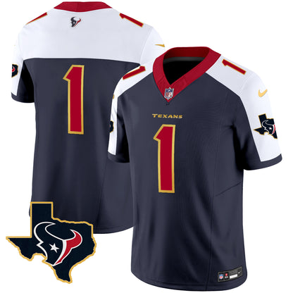 Men's Houston Texans Gold Trim Vapor Jersey - All Stitched