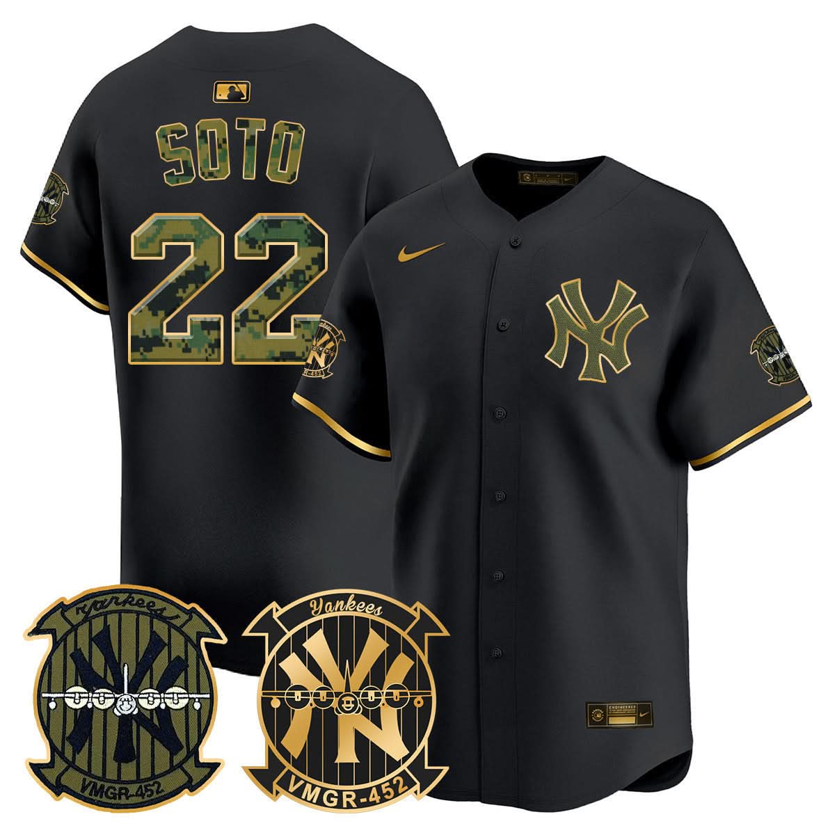 Men's New York Yankees Woodland USMC Alternate Vapor Premier Limited Jersey - All Stitched