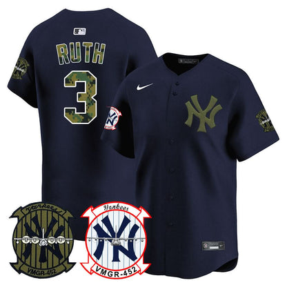 Men's New York Yankees Woodland USMC Alternate Vapor Premier Limited Jersey - All Stitched