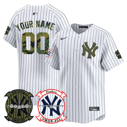 New York Yankees Woodland USMC Alternate Vapor Premier Limited Custom Jersey - All Stitched