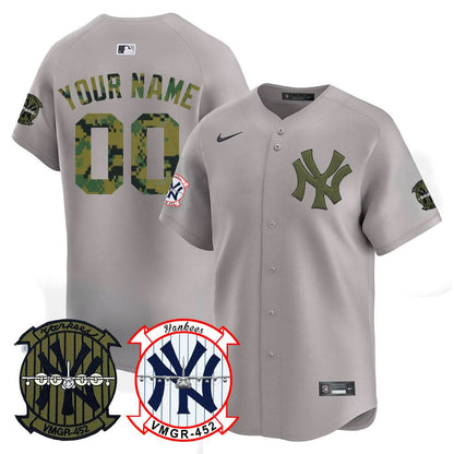 New York Yankees Woodland USMC Alternate Vapor Premier Limited Custom Jersey - All Stitched