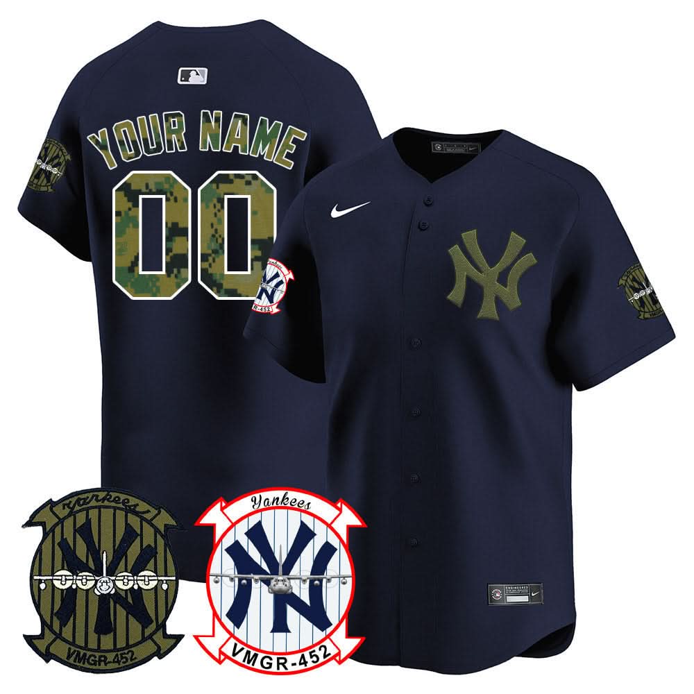 New York Yankees Woodland USMC Alternate Vapor Premier Limited Custom Jersey - All Stitched