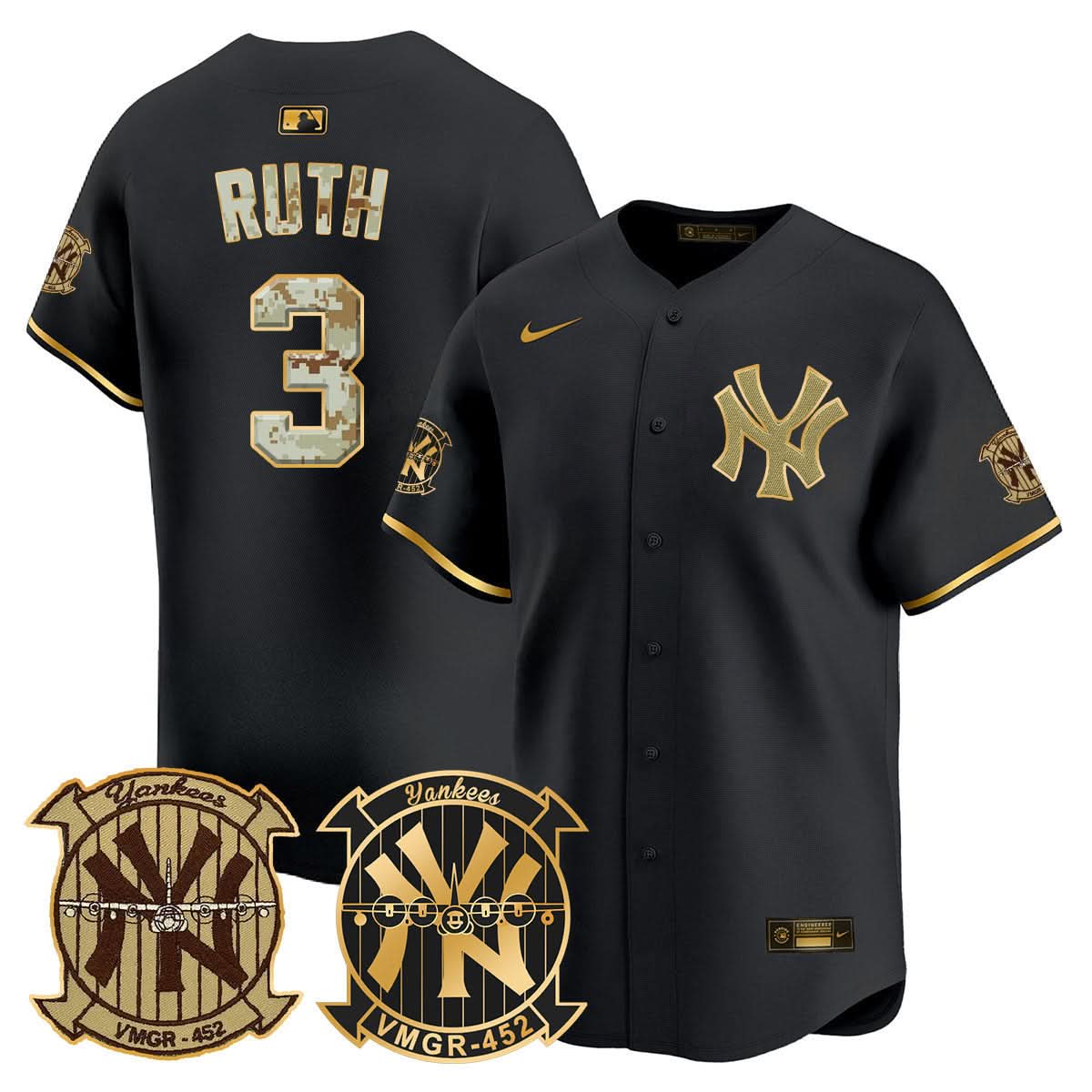Men's New York Yankees Desert USMC Alternate Vapor Premier Limited Jersey - All Stitched