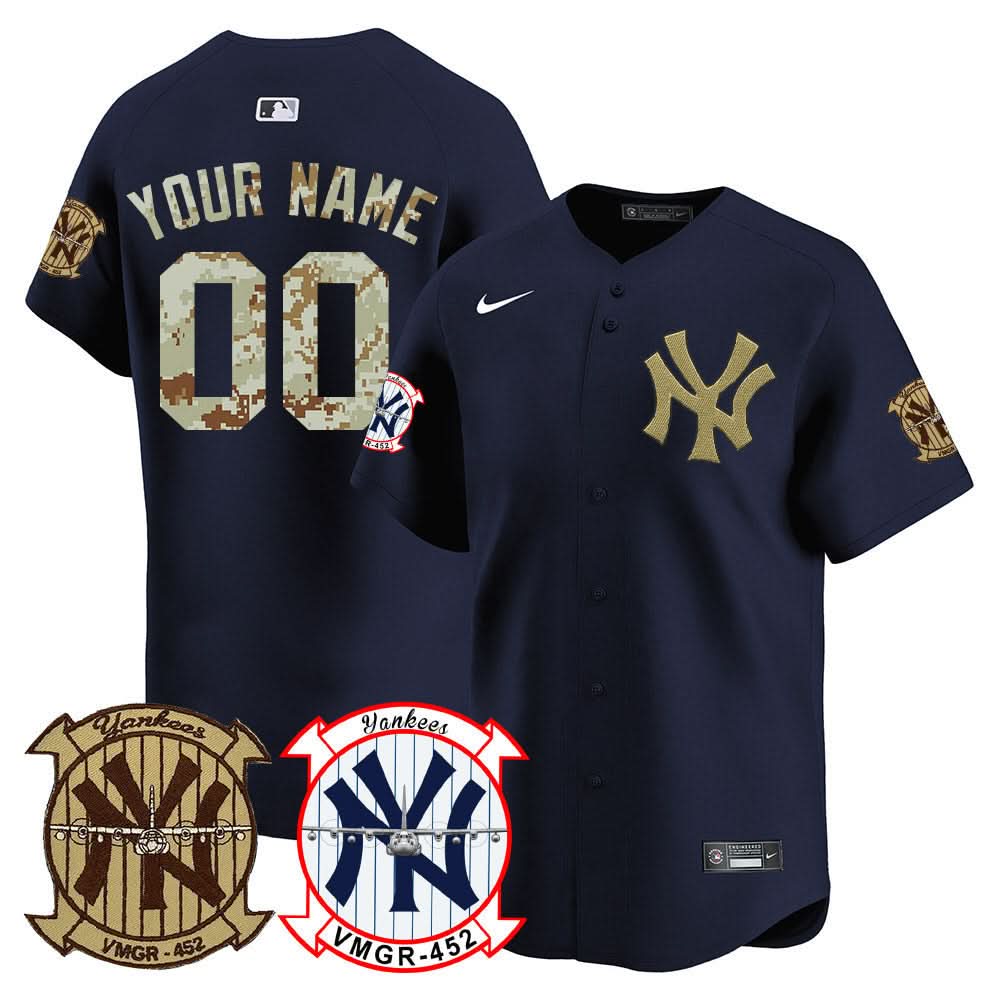 New York Yankees Desert USMC Alternate Vapor Premier Limited Custom Jersey - All Stitched