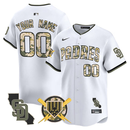 Padres Armed Forces Day Vapor Premier Limited Custom Jersey - All Stitched