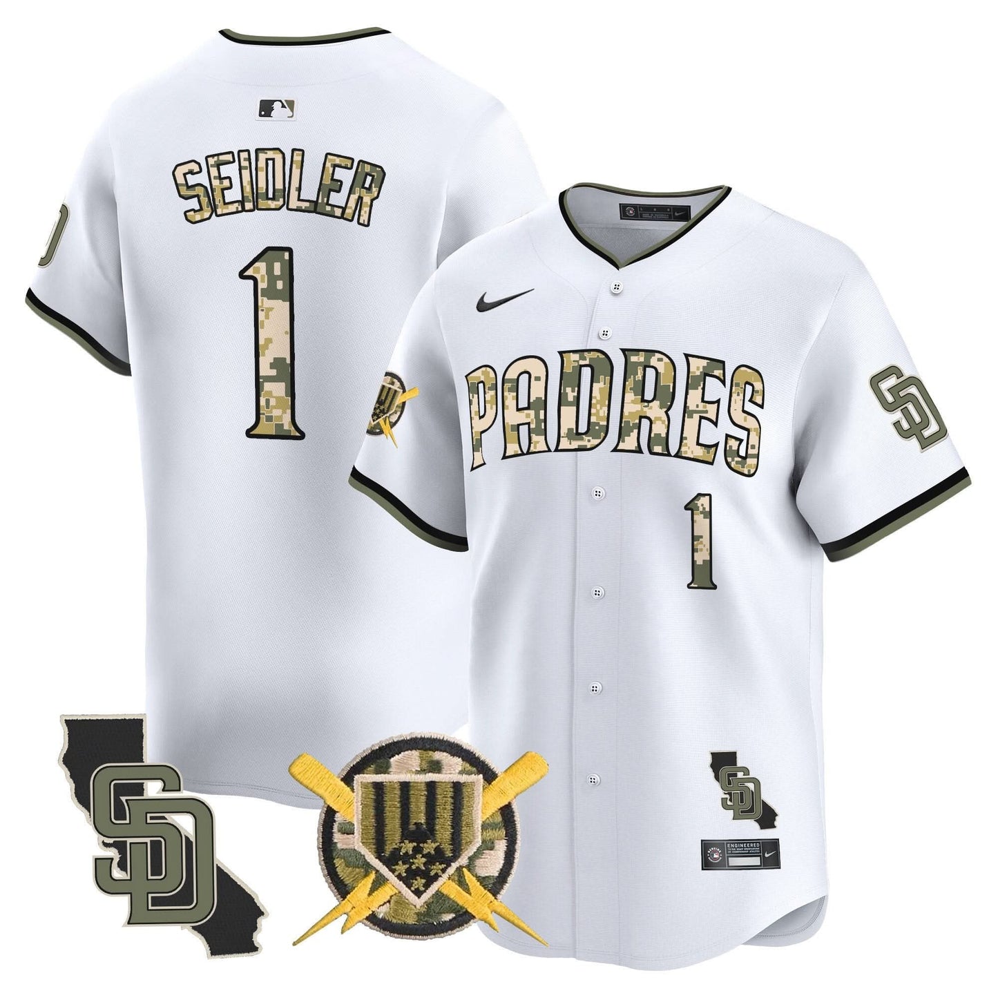 Padres Armed Forces Day Vapor Premier Limited Jersey - All Stitched