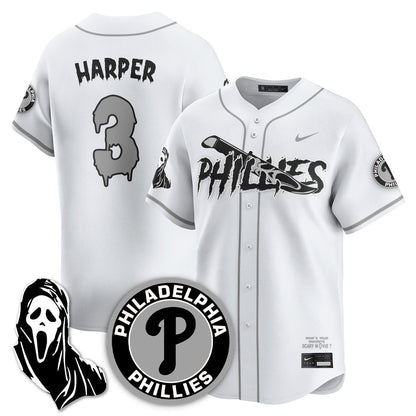 Men's Philadelphia Phillies "Scream Ghostface" Jersey - Stitched