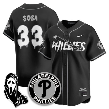 Men's Philadelphia Phillies "Scream Ghostface" Jersey - Stitched