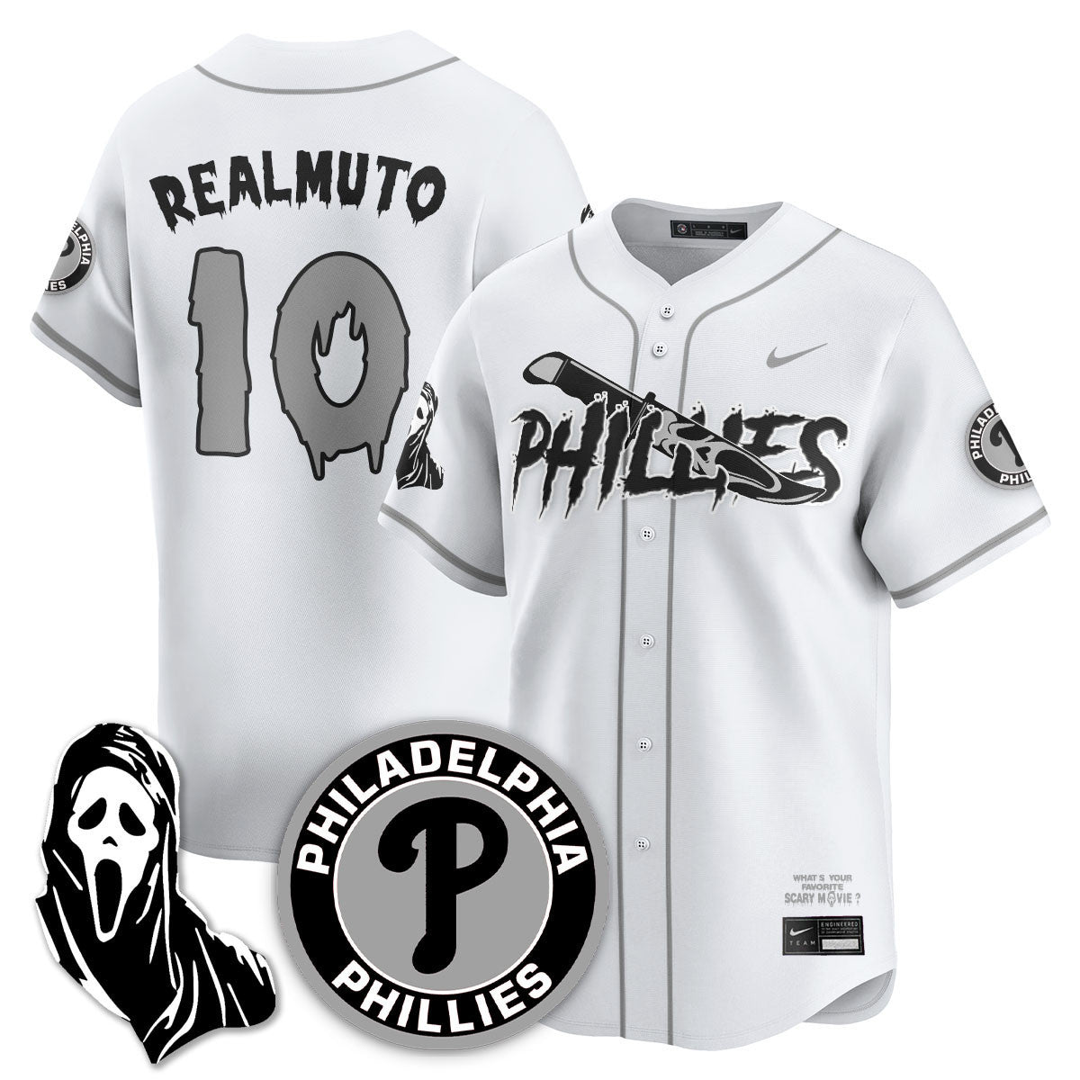 Men's Philadelphia Phillies "Scream Ghostface" Jersey - Stitched