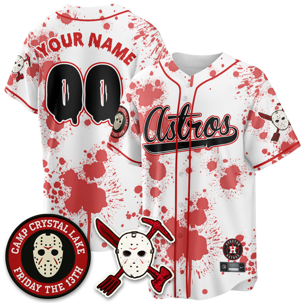 Custom HOU "Friday the 13th" Jersey - All Stitched