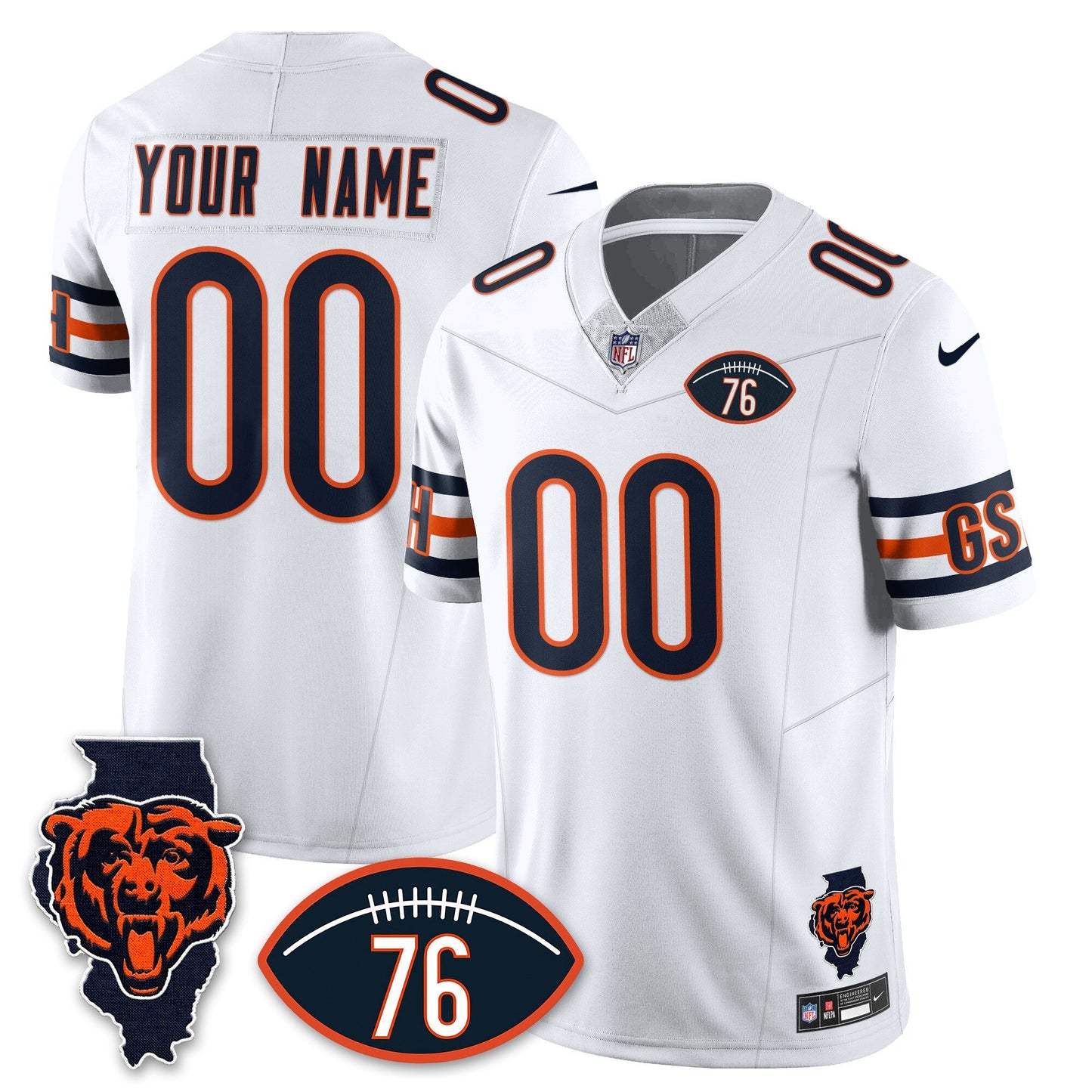 CHI Honor Steve McMichael Custom Jersey - All Stitched