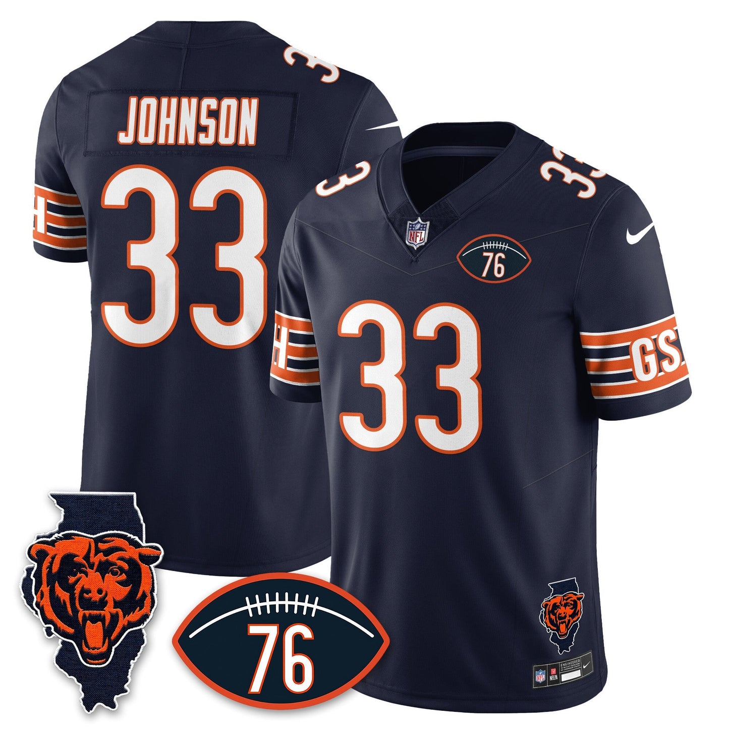 CHI Honor Steve McMichael Jersey - All Stitched
