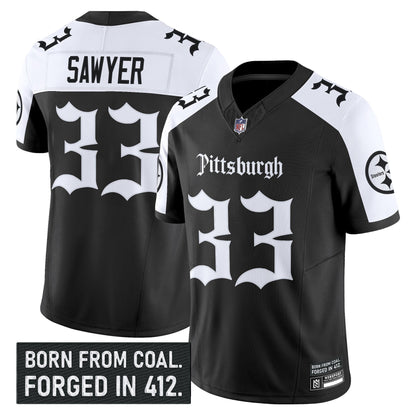 Men's Pittsburgh Steelers 'Gothic Steel City Edition' Vapor Limited Jersey - All Stitched