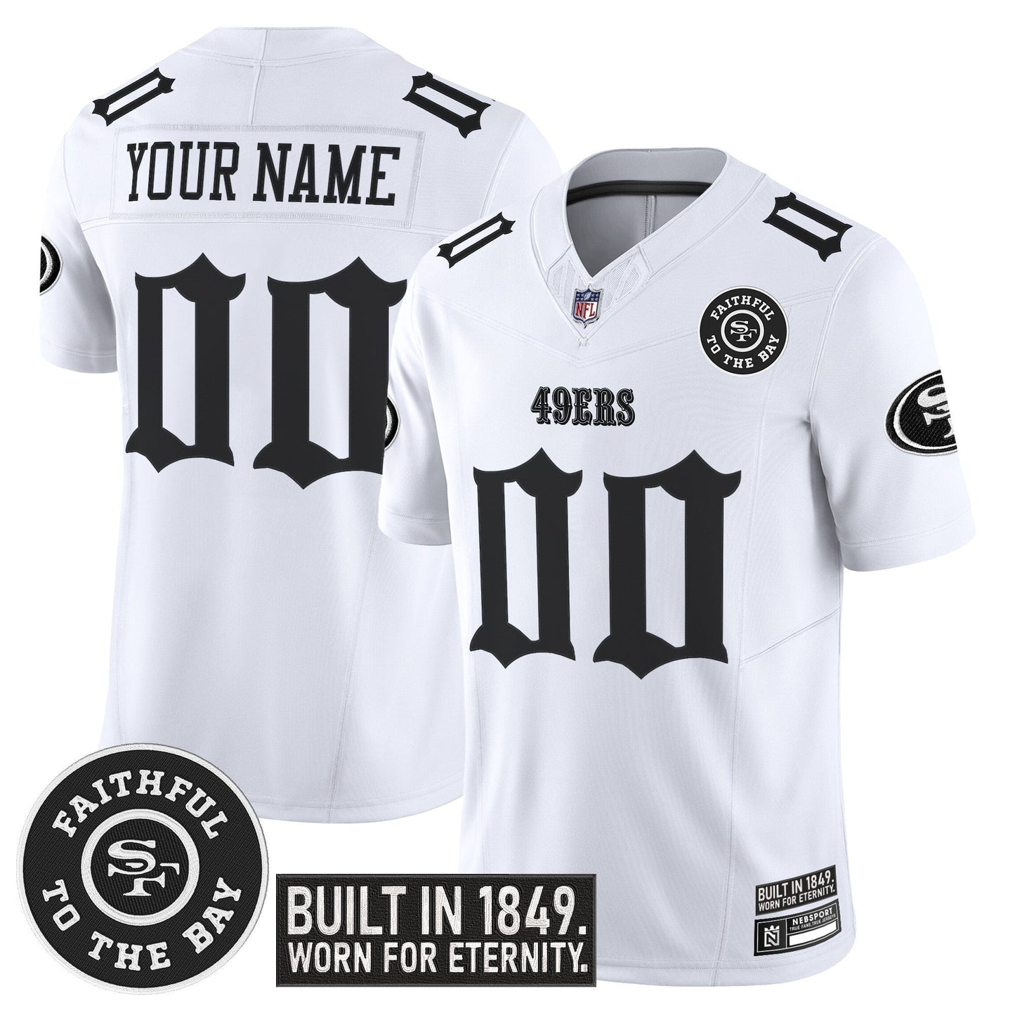 San Francisco 49ers 'Fog City Gothic Edition' Vapor Limited Custom Jersey - All Stitched