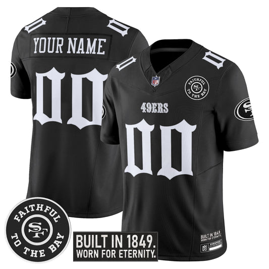 San Francisco 49ers 'Fog City Gothic Edition' Vapor Limited Custom Jersey - All Stitched
