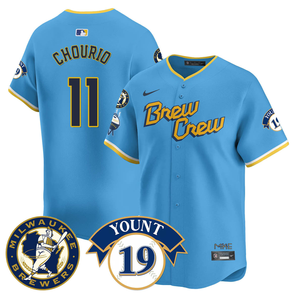 Men's Milwaukee Brewers 2025 Limited Jersey - Robin Yount Patch - All Stitched