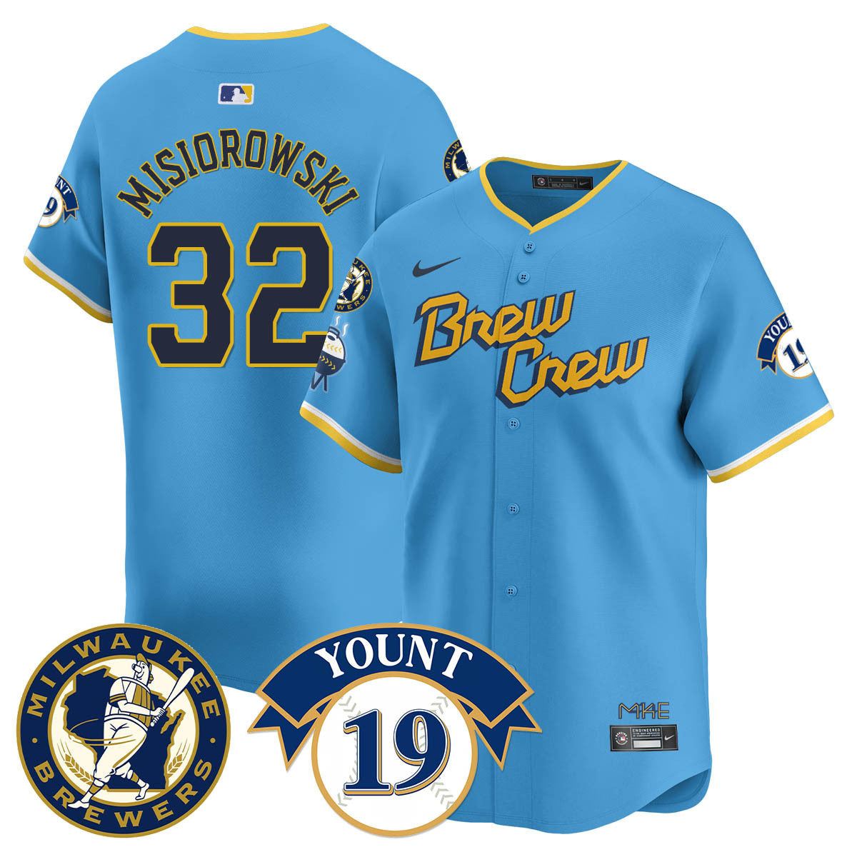 Men's Milwaukee Brewers 2025 Limited Jersey - Robin Yount Patch - All Stitched