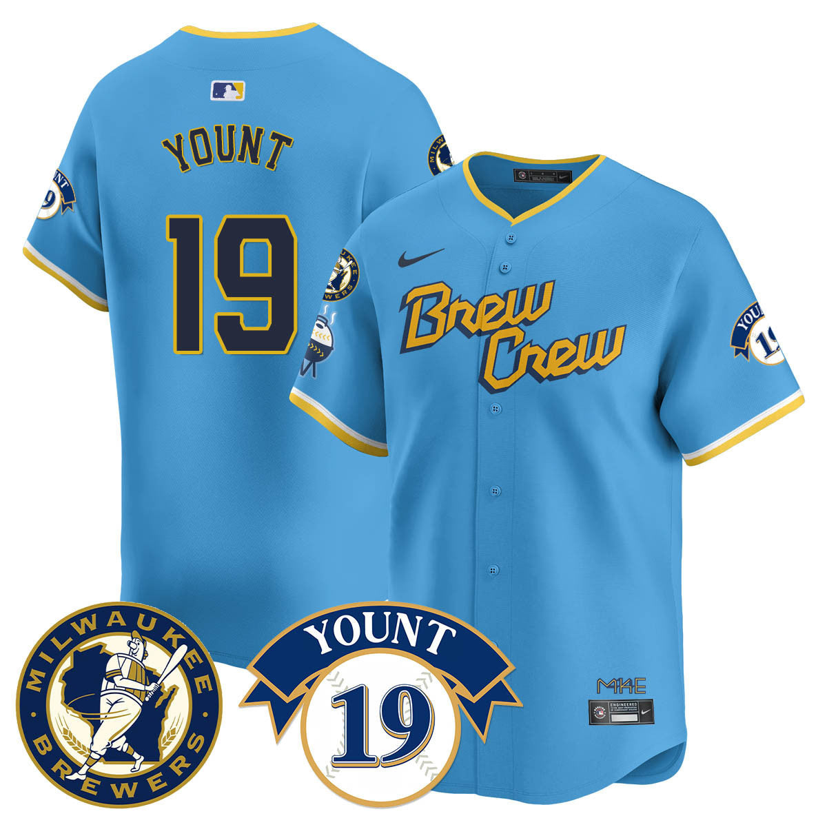Men's Milwaukee Brewers 2025 Limited Jersey - Robin Yount Patch - All Stitched