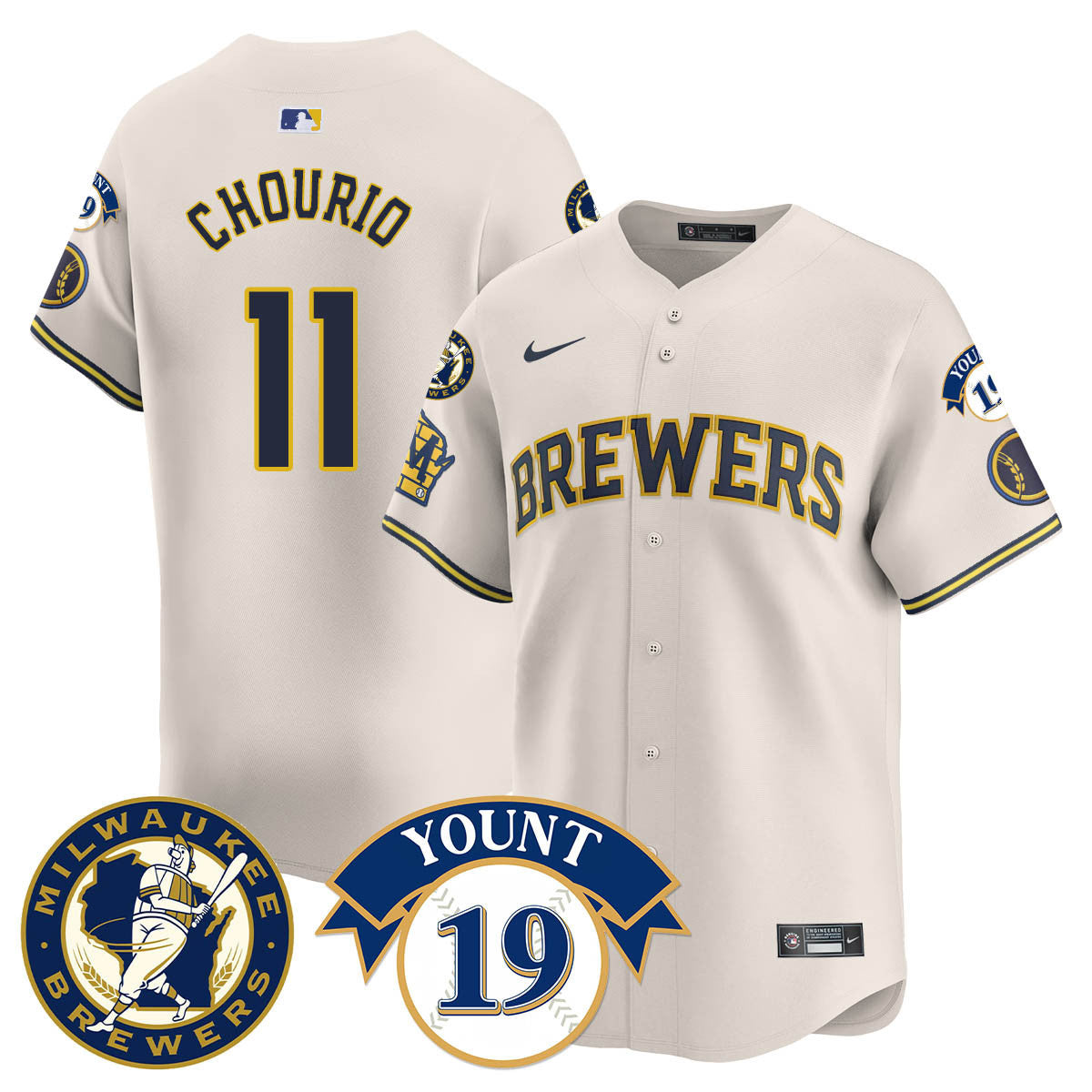 Men's Milwaukee Brewers 2025 Limited Jersey - Robin Yount Patch - All Stitched
