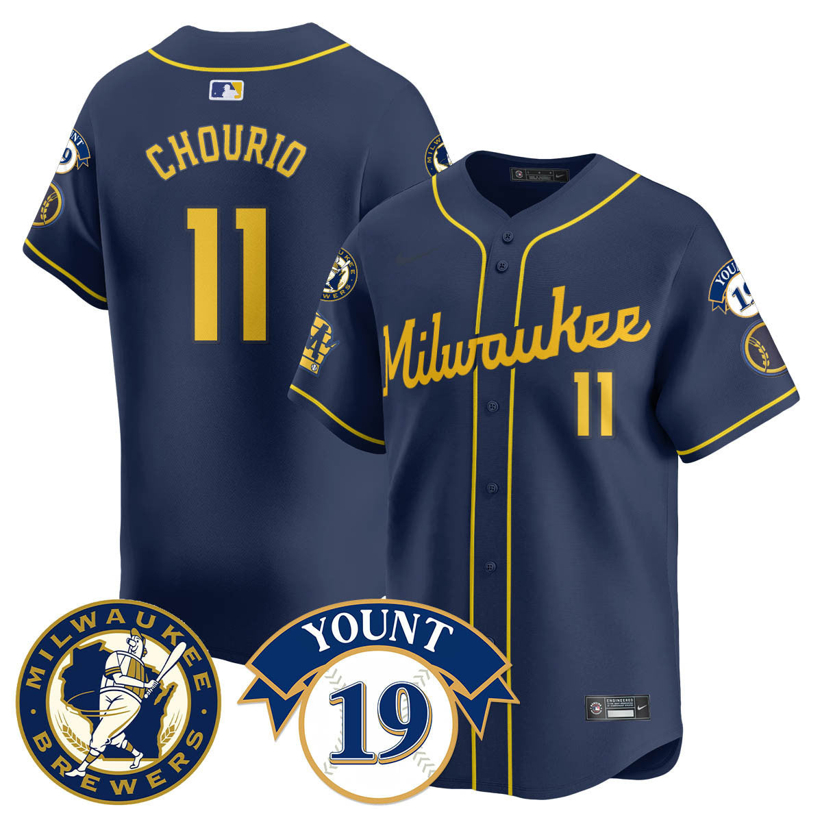 Men's Milwaukee Brewers 2025 Limited Jersey - Robin Yount Patch - All Stitched