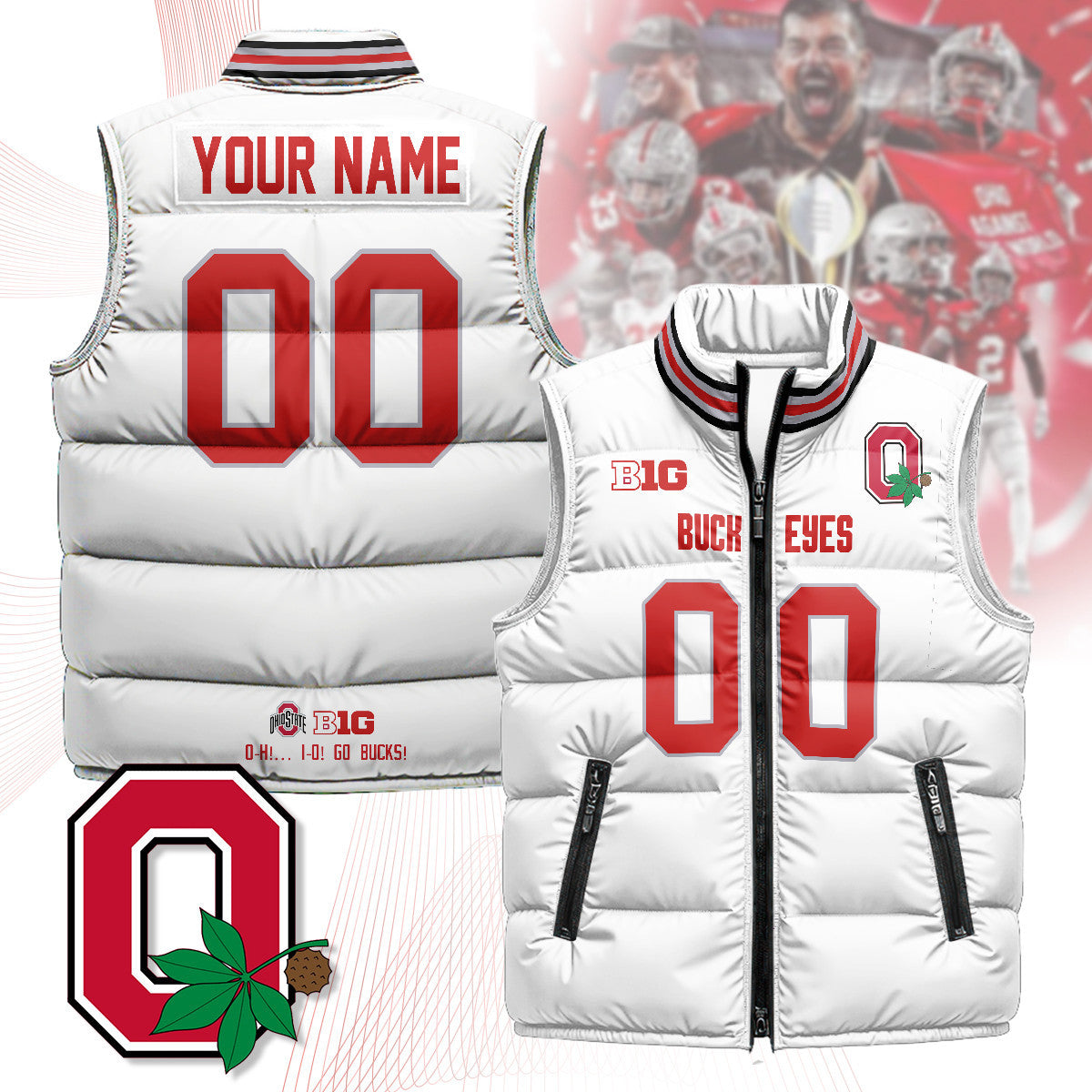 Ohio State Buckeyes Unisex Puffer Vest